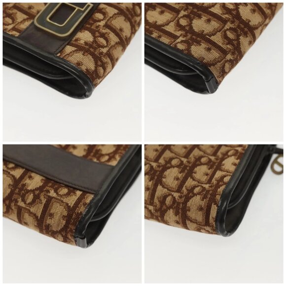 Christian Dior Trotter Canvas Shoulder Bag Brown Gold Auth ep10263 - Picture 14 of 16